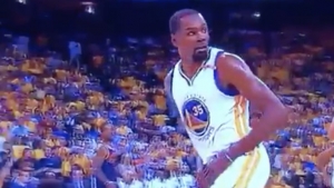 Rihanna yells ‘brick’ during Durant’s free throws, he stares her down