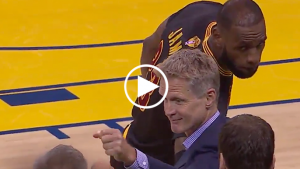 LeBron shows respect to Kerr prior to tip-off