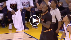 Steph Curry puts LeBron James through a dribbling clinic, finishes at rim