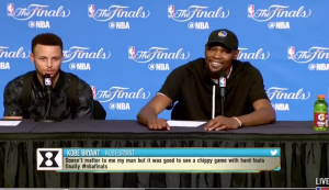 Steph and KD chastise reporter for asking question about Curry squatting