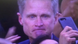 Emotional Steve Kerr also found time for sarcasm after clinching Finals