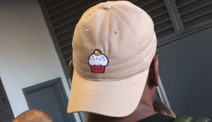KD embraces the hate with custom cupcake hat