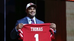 Ahead of first practice, John Lynch give optimistic update on Solomon Thomas situation