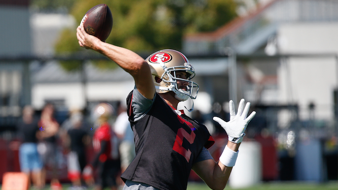 Hoyer’s steadiness at camp a welcome reprieve from Gabbert and Kaepernick