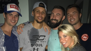 Curry crashes random house party in Rhode Island, chugs beer