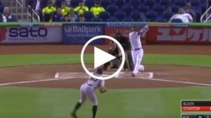 Stanton breaks Marlins’ single-season home run record against Giants
