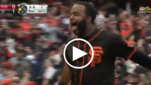 Denard Span hits leadoff inside the park home run