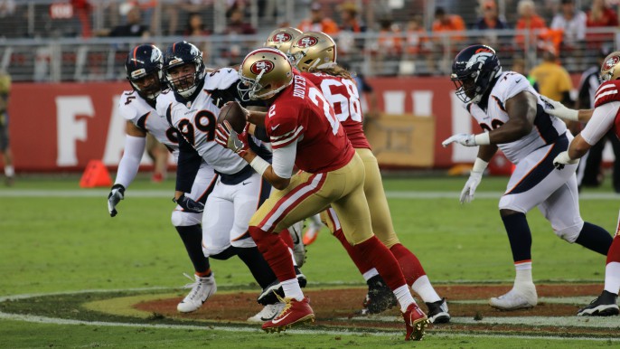 Four first half turnovers frustrate 49ers in loss to Broncos