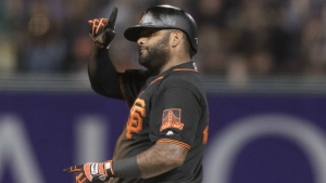 Sandoval leaves game against Brewers after hit by pitch