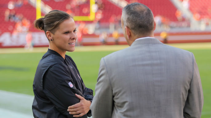 49ers assistant Katie Sowers becomes first openly LGBT coach in NFL history