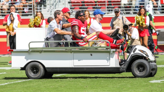 Reuben Foster carted off during first quarter with injury