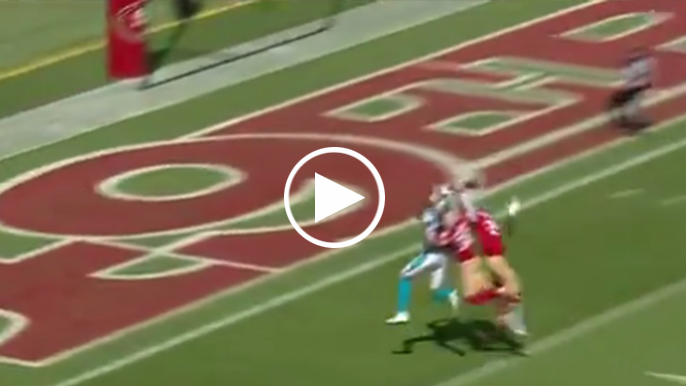 Jaquiski Tartt snags leaping one-handed interception against Cam Newton