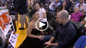The best proposal you’ll see this year happened at a Warriors’ game
