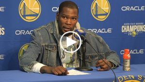 Kevin Durant isn’t letting the Warriors’ loss take away from receiving his first championship ring