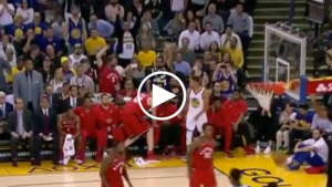 Curry hits three, looks back at Toronto benchwarmer who tried to distract him