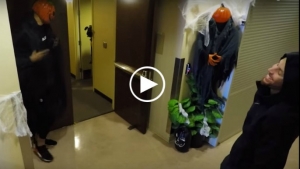 JaVale McGee pulls off Halloween pranks at practice, on Warriors’ team plane