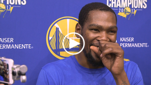 KD corrects reporter who says Draymond ‘hollered’ at him in Sacramento last year