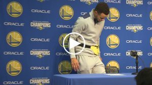 Steph Curry makes good on bet with JaVale McGee by rocking Warriors’ fanny pack