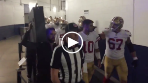 49ers inspired by huge boom box during pregame and halftime