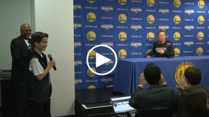 Steve Kerr has hilarious exchange with kid reporter, actual reporter