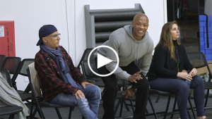 Dr. Dre and Jimmy Iovine visit Warriors practice to talk business with team