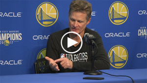 Steve Kerr jokes he’s ‘probable’ Saturday after slicing hand on water bottle