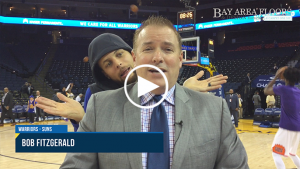 Steph Curry helps Fitz deliver his pregame keys to a Warriors win