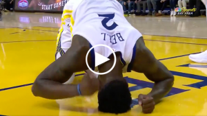 Jordan Bell’s sprained ankle puts damper on blowout win vs. Nets