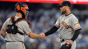 Hunter Strickland shows improved stuff in debut as Giants closer