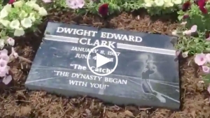 Dwight Clark’s ashes buried near ‘The Catch’ goalpost at Eddie DeBartolo’s ranch