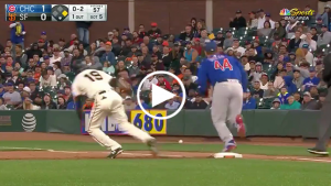 Alen Hanson scores from first base after errant pickoff attempt