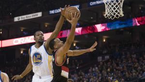 Kevin Durant laughs at C.J. McCollum’s suggestion that Blazers could win NBA title