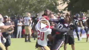 Jimmie Ward and DeAndre Hopkins trade punches during 49ers-Texans joint practice