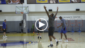 DeMarcus Cousins wins 3-point shooting contest at Warriors practice facility