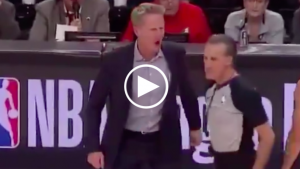 Steve Kerr gets ejected after slamming clipboard on court