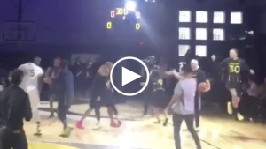 Curry family goes crazy after Sonya hits underhand half-court shot