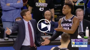 Kings coach appears to reprimand Buddy Hield after making deep three