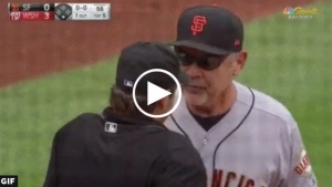 Bruce Bochy gets ejected after fourth Giant strikes out looking