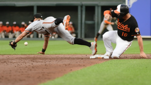 Giants blow five-run, first-inning lead to kick off rare trip to Baltimore