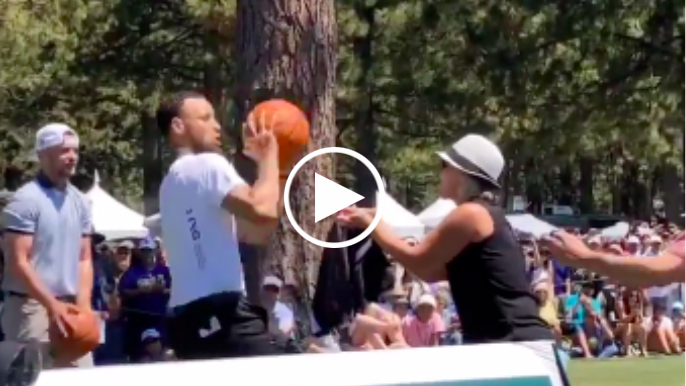 Fan spooks Stephen Curry, gets scored on by Curry at golf tournament