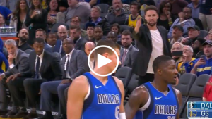 Klay Thompson joins Draymond Green in battle against Kristaps Porzingis