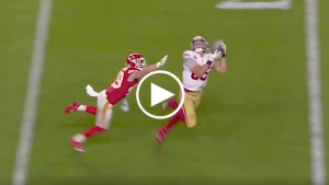 Controversial offensive PI call on George Kittle negates incredible completion at end of half