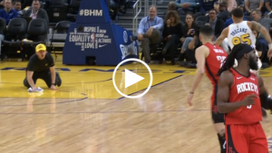 Warriors towel guy narrowly escapes Juan Toscano-Anderson
