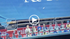 Home run nearly decapitates Dodgers cardboard cutout