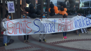 Oracle Park food-service workers demonstrate in message to Giants