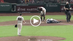 Sam Coonrod hits Mariners’ Dylan Moore in head with 99 mph fastball