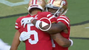 Trey Lance throws 80-yard TD on second pass of preseason opener