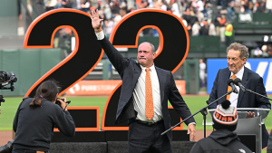Will Clark meets the moment in jersey retirement speech