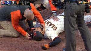 Thairo Estrada leaves game after getting hit in head by pitch