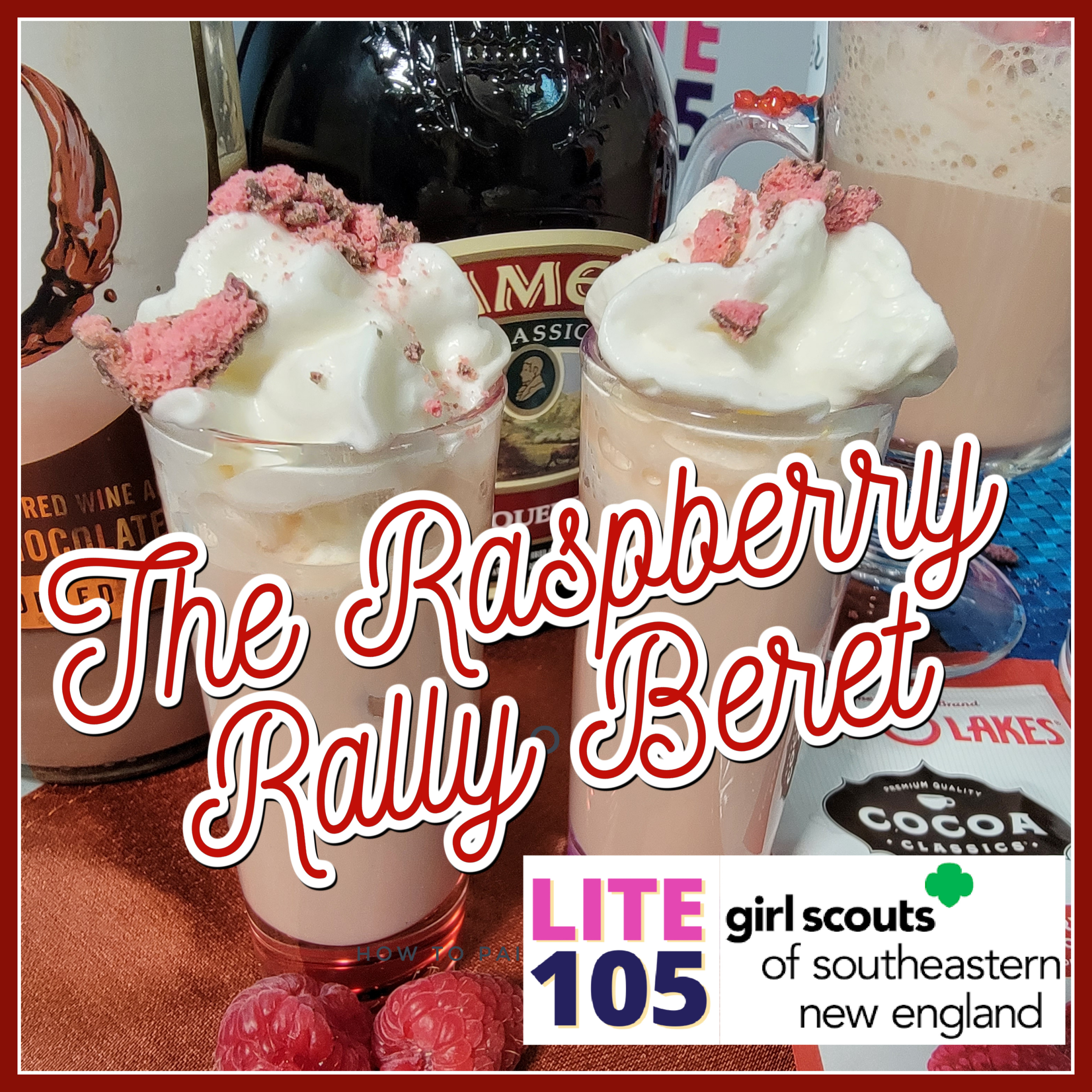 Make a “Raspberry Rally Beret” cocktail with Girl Scout Cookies & Lite 105